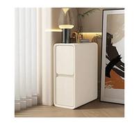 Mesita de noche Space Space Guardar ultra estrecho 2 cajones Mesa de noche Mesa de madera completamente ensamblada Araca para la meseta de noche para la oficina del dormitorio de la sala de estar,