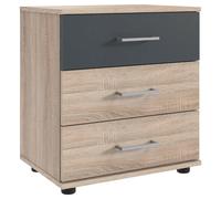 Mesita De Noche Taiga Con 3 Cajones 52x38x58cm Color Seleccionable