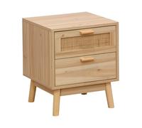 Mesita de noche trend 2 cajones natural 48x40x39 cm adec 39 cm