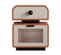 Mesita De Noche Yajuer, Mesita De Noche con Mesita De Noche De 2 Cajones, Mesa Auxiliar Moderna, Mesitas De Noche De Madera con Cajones para Dormitorio, Oficina, Armario De Niños, Dormitorio(Orange,35