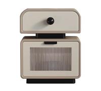 Mesita De Noche Yajuer, Mesita De Noche con Mesita De Noche De 2 Cajones, Mesa Auxiliar Moderna, Mesitas De Noche De Madera con Cajones para Dormitorio, Oficina, Armario De Niños, Dormitorio(Khaki,30*