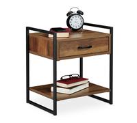 Mesita noche mesa auxiliar mesilla industrial 2 cajones 8,2 kg mesita de noche