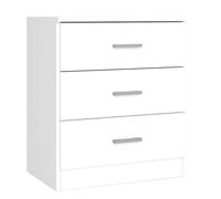 Mesita noche, mesilla de noche, mueble de almacenamiento 3 cajones dormitorio blanco mate 50x58x33 cm