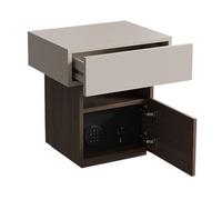 Mesita Noche Mesita de noche con caja fuerte oculta, gabinete de almacenamiento for sala de estar, mesita de noche de madera moderna, mesa auxiliar for dormitorio, oficina Para dormitorios(Bruin)