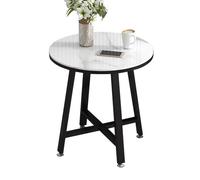 Mesitas Auxiliares Redondas Pequeñas, Mesitas Para Bebidas Para Espacios Reducidos, Mesita De Noche Con Dos Estantes,mesita De Noche Estrecha, Para El Salón Y El Dormitorio(White-1 Tier,50x55cm)