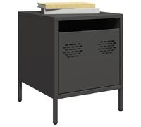 Mesitas de Noche 2 uds Acero Negra 35x39x43,5 cm - Industrial Night Stands with Drawer, Black Steel Bedside Table for Living Room Bedroom, Sturdy & Spacious Storage Furniture