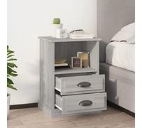 Mesitas de Noche 2 Unidades Gris Sonoma 43x36x60 cm - Modern Nightstands with 2 Drawers & Open Shelf, Durable Plywood, Elegant Bedside Tables for Bedroom Decor, Easy Assembly, Wall Mount Included