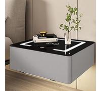 Mesitas de noche colgantes LED ,mesillas de noche dormitorio,mesa Auxiliar Estrecha,Mesa Lateral Moderna, 1 Cajones, Mesita De Noche Inteligente Con Estación De Carga Inalámbrica Lámpara. ( Color : Li