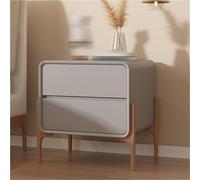 Mesitas de noche con cajones, mesita de noche de madera de 2 niveles, gabinete de almacenamiento moderno para dormitorio, dormitorio, espacios pequeños y mesita de noche funcional para una vida