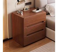 Mesitas De Noche Con Cajones, Mesitas De Noche Asequibles, Gran Capacidad, Duraderas, Resistentes A Los Golpes, Adecuadas for Dormitorios Y Salones(Walnut,19.7IN_3-TIER)