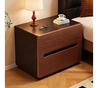 Mesitas De Noche Con Cajones, Mesitas De Noche Asequibles, Gran Capacidad, Duraderas, Resistentes A Los Golpes, Adecuadas for Dormitorios Y Salones(Walnut+Black,19.7IN_2-TIER)