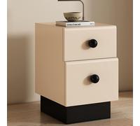 Mesitas de noche de madera maciza con 2 cajones, diseño elegante y práctico que ahorra espacio para dormitorio, cómoda