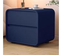 Mesitas de noche de madera maciza de 2 piezas, mesas auxiliares modernas de estilo crema, armarios de almacenamiento azules para dormitorio, diseño simple, tamaño: 40 x 40 x 48 cm