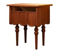 Mesitas de noche de madera vintage, mesitas de noche de un solo cajón con cavidad abierta, mesas auxiliares con patas torneadas, cofres de almacenamiento de granja for decoración de dormitorio retro