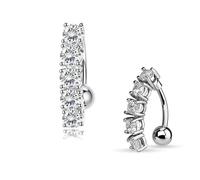 MESKEL Anillo colgante sexy para ombligo, circonita cúbica redonda doble, Piercing para ombligo de acero quirúrgico, joyería