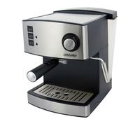 Mesko MS4403 Cafetera Express Manual, Presión 15 Bares, Maquina de Café Espresso y Capuccino, Brazo Doble Salida Vaporizador Espumador Leche, Depósito 1,6L, Calienta Tazas, 850W, Acero Inox. / Negro