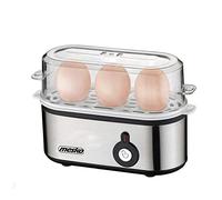 MESKO MS-4485 Cuece Huevos Eléctrico para 3 Huevos, Acero Inoxidable, Protección por Sobre Calentamiento, 350W, Libre de BPA