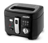 Mesko MS4908 Freidora aceite Eléctrica 2,5 Litros, Pequeña, Temperatura Ajustable, Cubeta Desmontable Antiadherente, Tapa con Filtro Antiolor y Ventana de Control, Fácil Limpieza, 1800W, Negro