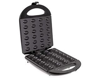 Mesko MS3041 Gofrera Hornillo Eléctrico para Pastas en Forma de Nuez, Oreshki Rellenas de Crema, 24 Mitades de Galletas Horneadas en 2 Minutos, Placas Antiadherentes, Nut Maker Negro, 1600W