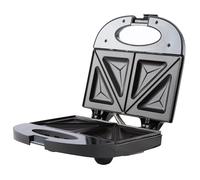 Mesko MS3080 Sandwichera Eléctrica para 2 Sandwiches, 4 en Forma de Triángulo, Placas Antiadherentes, Temperatura Automática, Compacta, Acabado Acero Inoxidable, 850W