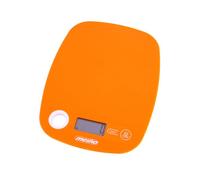 Mesko MS3159O Báscula de Cocina Digital, Balanza de Alimentos Alta Precisión, Peso Comida hasta 5 kg, Pantalla LCD, Función Tara, Extraplana, Medición de Líquidos, Multifunción, Naranja