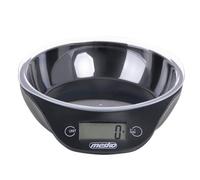 Mesko MS3164 Báscula de Cocina Digital con Bol, Balanza de Alimentos Alta Precisión, Peso Comida hasta 5 kg/ 11lb, Cuenco Extraíble, Pantalla LCD, Función Tara, Negro