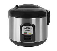 Mesko MS6411 Arrocera Eléctrica 1,5 Litros Vaporera Rice Cooker, Función Mantenimiento de Calor, Arroz Hervido, Sushi, 8-10 Raciones, Cocina al Vapor, Antiadherente, Acero Inoxidable, 1000W