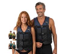 Mesle Chaleco de Flotabilidad H210, 2XS-4XL, 50-N, Impacto, Ajustable, Azul Oscuro, Adultos, Adolescentes, Niños, Wakeboard, Paddleboard