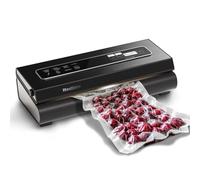 Mesliese - Máquina de envasado al vacío para alimentos, 90 kpa, potente máquina de envasado al vacío, 6 en 1 compacta de alimentos, 2 rollos de bolsa y 5 bolsas precortadas (gris oscuro)