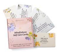 MESMOS 52 tarjetas de atención plena con planes de acción. Regalos de relajación y alivio del estrés para mujeres, tarjetas de afirmación positiva, artículos de alivio de ansiedad, kit de cuidado