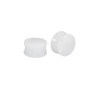 Mesnt 2 tapones de piedra para los oídos, tapones de calibre y túneles, joyería para piercing de oreja (blanco, 5/8 pulgadas), 5/8 inch, No es una piedra preciosa