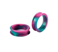 Mesnt 2 tapones de silicona para orejas, flexibles, de teñido anudado, color rosa, verde, 9/16 pulgadas, 9/16 inch, No es una piedra preciosa