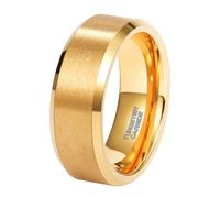 Mesnt Alianzas de boda para hombres y mujeres, de tungsteno cepillado de 2 mm, 4 mm, 6 mm, 8 mm, 10 mm, borde biselado, Metal, Sin piedra preciosa
