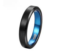 Mesnt Alianzas de boda para hombres y mujeres, de tungsteno cepillado de 2 mm, 4 mm, 6 mm, 8 mm, 10 mm, borde biselado, Metal, Sin piedra preciosa