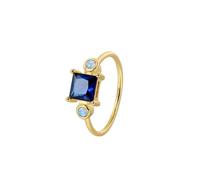 Mesnt Anillo de boda de oro de 18 quilates, anillo fino pulido de oro amarillo de 9 quilates, 14 quilates y 18 quilates con zafiro y ópalo creados en laboratorio, Zafiro creado en laboratorio. Ópalo