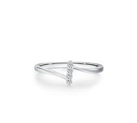 Mesnt Anillo de compromiso con alianza de boda, diseño trenzado simple con diamantes redondos, Metal, Diamante No es una piedra preciosa