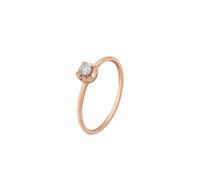 Mesnt Anillo de compromiso de oro blanco de 9K/14K/18K con diseño de flor de diamante solitario de 0,07 quilates para mujer, Metal, Diamante No es una piedra preciosa