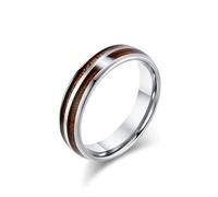 Mesnt Anillo de compromiso de tungsteno para hombre y mujer, anillo clásico de tungsteno de 6 mm/8 mm con grano de madera, Metal, Sin piedra preciosa