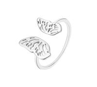 Mesnt Anillo de compromiso para ella, anillo abierto de oro blanco de 9 K, 14 y 18 quilates, diseño de mariposa, Metal, No es una piedra preciosa