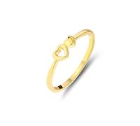 Mesnt Anillo de compromiso para ella, anillo de corazón simple de oro amarillo de 9 quilates, 14 y 18 quilates, Metal, No es una piedra preciosa