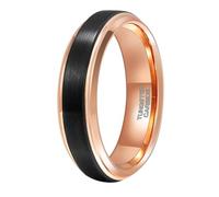 Mesnt Anillo de compromiso para hombres y mujeres, anillo de compromiso bicolor cepillado de tungsteno de 6 mm/8 mm, Metal, Sin piedra preciosa