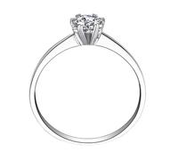 Mesnt Anillo de compromiso solitario de oro rosa y garras de corazón Pt950 para mujer con diamante, Metal, Diamante