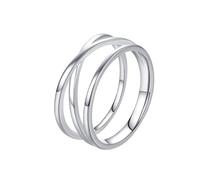 Mesnt Anillo de oro blanco para mujer, oro de 9 quilates, 14 quilates, 18 quilates, 3 capas, con cruz hueca, Metal, No es una piedra preciosa