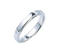 Mesnt Anillo de oro blanco y Pt950 pulido para hombres y mujeres, 3,4 mm/2,5 mm, Metal, No es una piedra preciosa