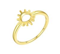 Mesnt Anillo de promesa de oro para mujer, oro amarillo de 9 K, 14 y 18 quilates, con forma de sol, Metal, No es una piedra preciosa