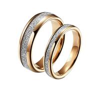 Mesnt - Anillo de tungsteno carbido, 4 mm, 6 mm, anillo de oro rosa, incrustación de metal para hombre y mujer, Petit, Tungsteno, Sin piedras preciosas
