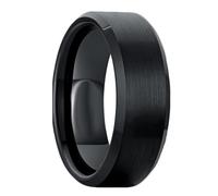 Mesnt - Anillo de tungsteno para hombre, 2 mm/4 mm/6 mm/8 mm, para hombre, anillo de boda simple de tungsteno cepillado, borde biselado, Metal, Ninguna piedra preciosa