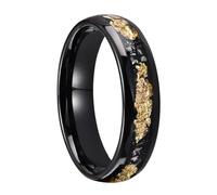 Mesnt Anillo de tungsteno para hombre, anillo de boda de tungsteno de 6 mm para hombres con fragmentos de meteorito, cómodo, Metal, Ninguna piedra preciosa