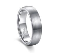 Mesnt Anillo de tungsteno para hombres y mujeres, anillo de boda de tungsteno de ajuste cómodo, superficie cepillada, 6 mm de ancho, Metal, Sin piedra preciosa