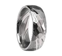 Mesnt Anillos de banda para hombre, anillo clásico para hombre de acero de Damasco de 8 mm, Metal, Sin gemas.